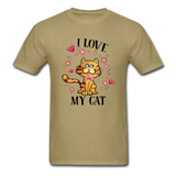 I Love My Cat T-Shirt - khaki