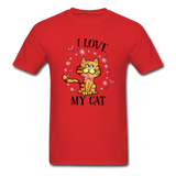 I Love My Cat T-Shirt - red