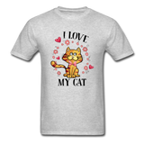 I Love My Cat T-Shirt - heather gray