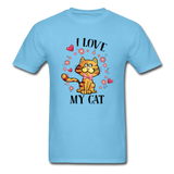 I Love My Cat T-Shirt - aquatic blue